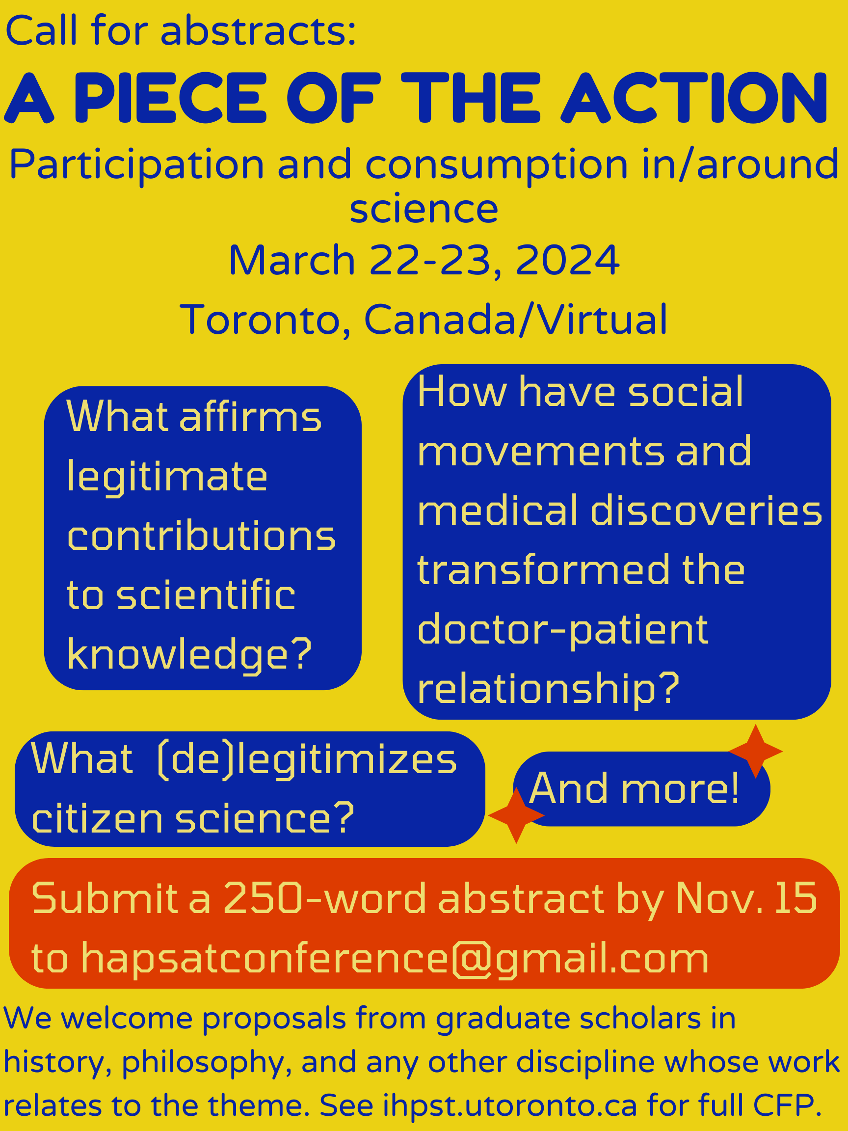 Poster Call for Abstracts in yellow, blue and orange