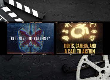 Posters of the films &amp;quot;Becoming a Butterfly&amp;quot; and &amp;quot;Lights, Camera, and a Call to Action&amp;quot;