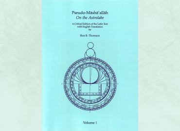 Book cover: Pseudo-Māshā’allāh On the Astrolabe. Blue background 