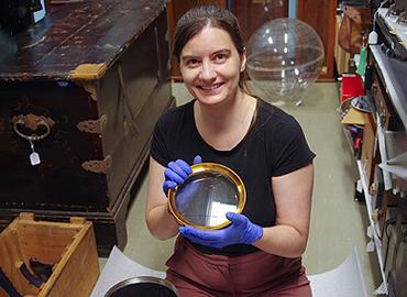 Picture of Victoria Fisher holding the Einstein Camera